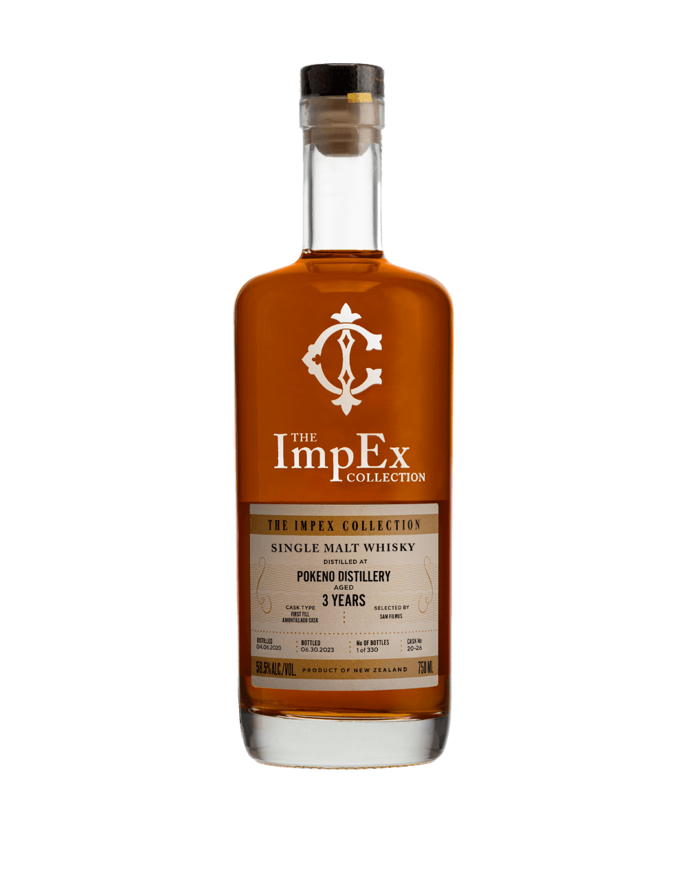 THE IMPEX COLLECTION 2020 3-YEAR-OLD PŌKENO AMONTILLADO CASK #20-26 WHISKY