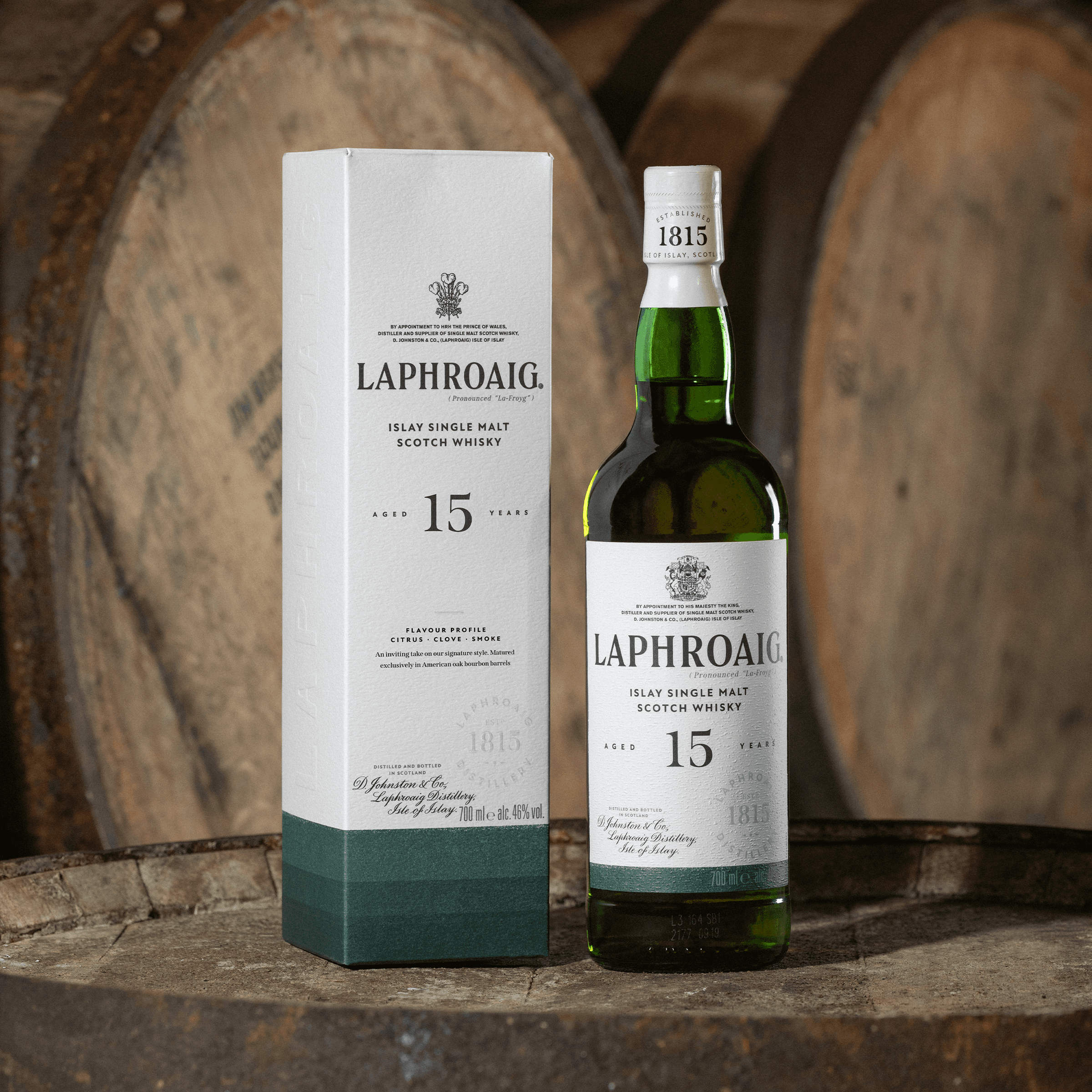 LAPHROAIG 15 YEAR OLD ISLAY SINGLE MALT SCOTCH WHISKY