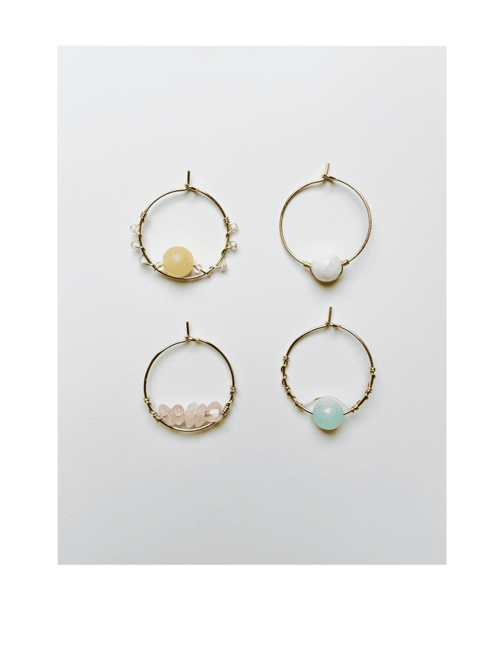 SEASIDE BLOOM GLASS CHARMS - 4 PACK