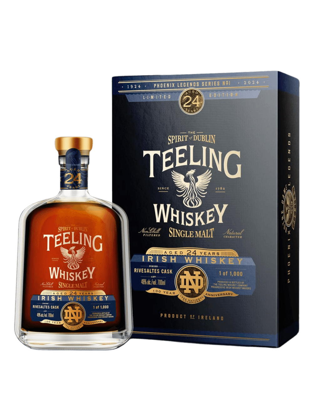 PHOENIX LEGENDS TEELING IRISH WHISKEY SINGLE MALT 24 YEAR OLD