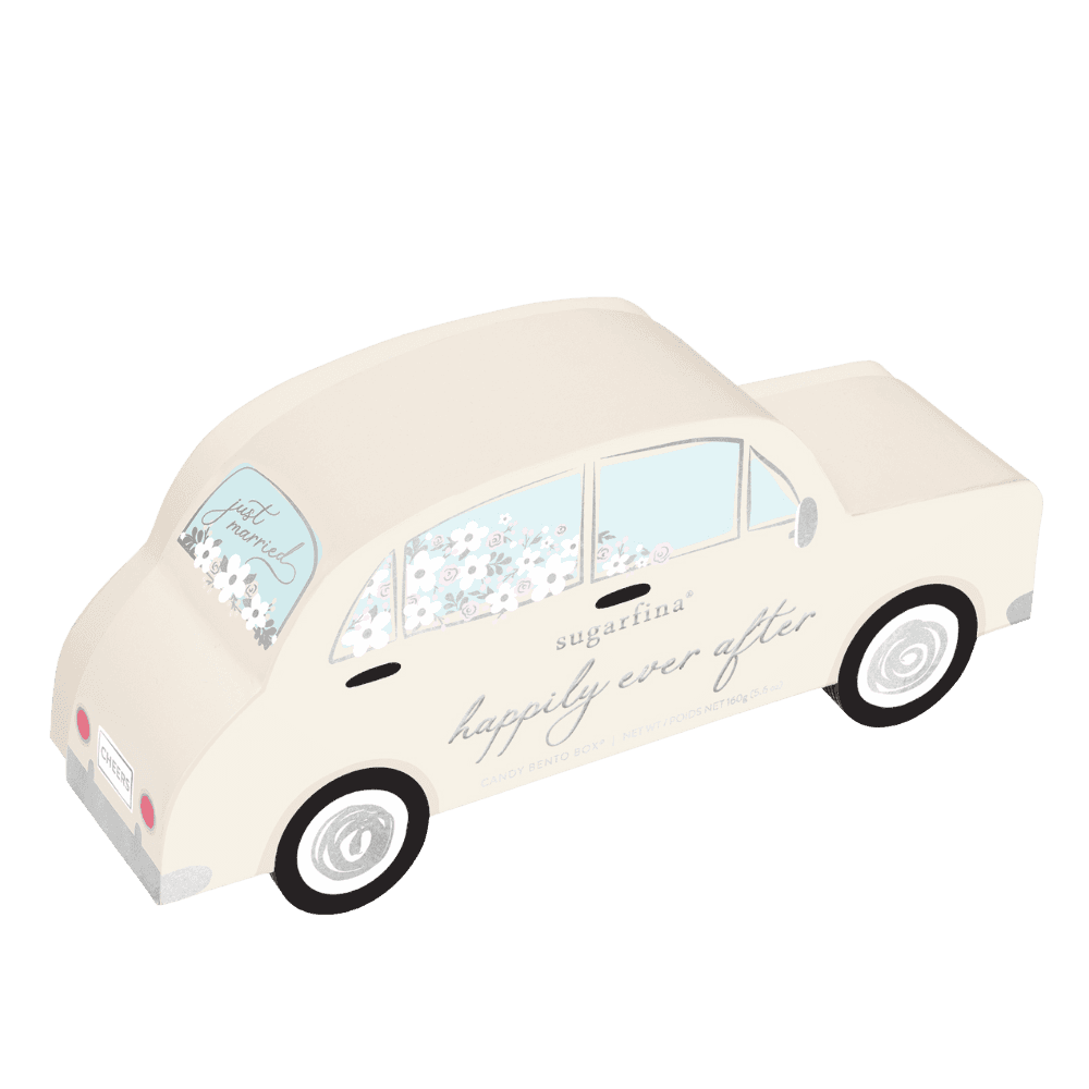 SUGARFINA MR. & MRS. HAPPILY EVER AFTER VINTAGE CAR 2 PIECE CANDY BENTO BOX