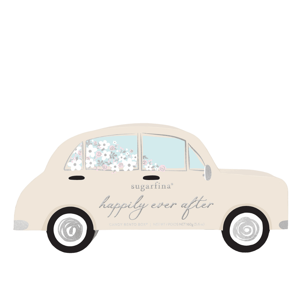 SUGARFINA MR. & MRS. HAPPILY EVER AFTER VINTAGE CAR 2 PIECE CANDY BENTO BOX