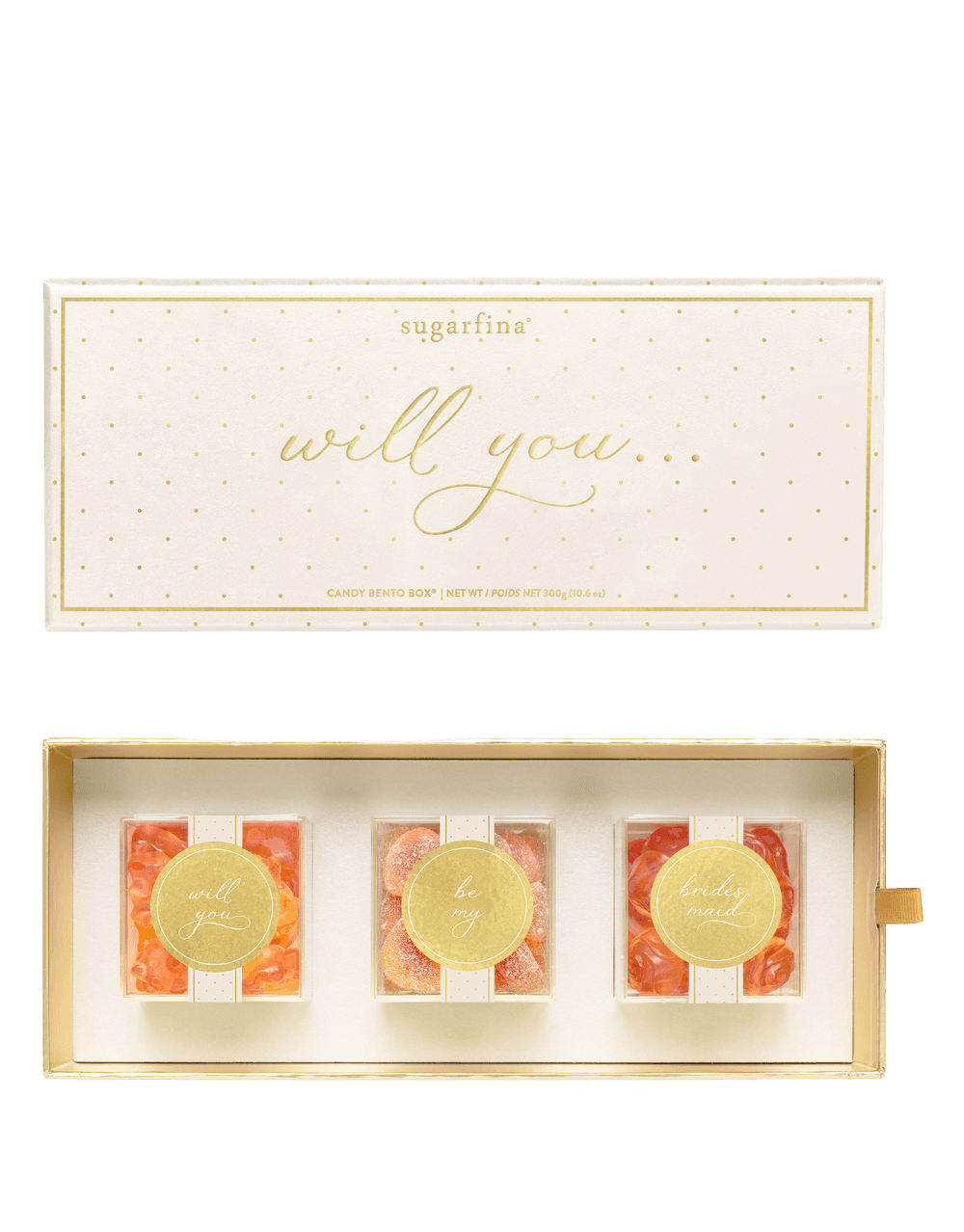 SUGARFINA WILL YOU BE MY BRIDESMAID 3 PIECE CANDY BENTO BOX