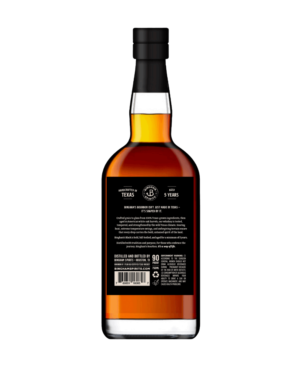 BINGHAM'S BOURBON BLACK - TEXAS STRAIGHT BOURBON WHISKEY