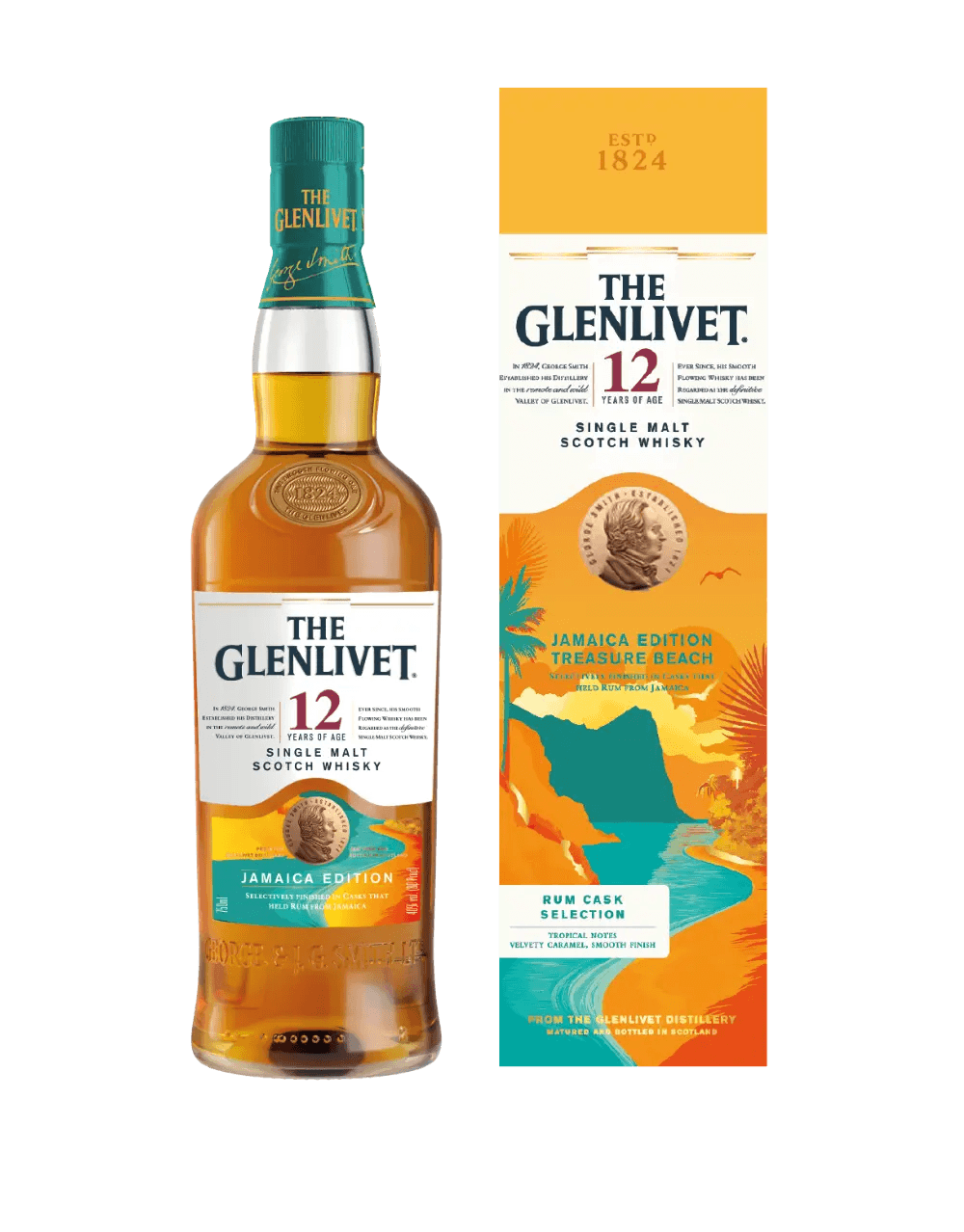 THE GLENLIVET 12 YEARS OLD JAMAICA RUM CASK SELECTION SINGLE MALT SCOTCH WHISKY