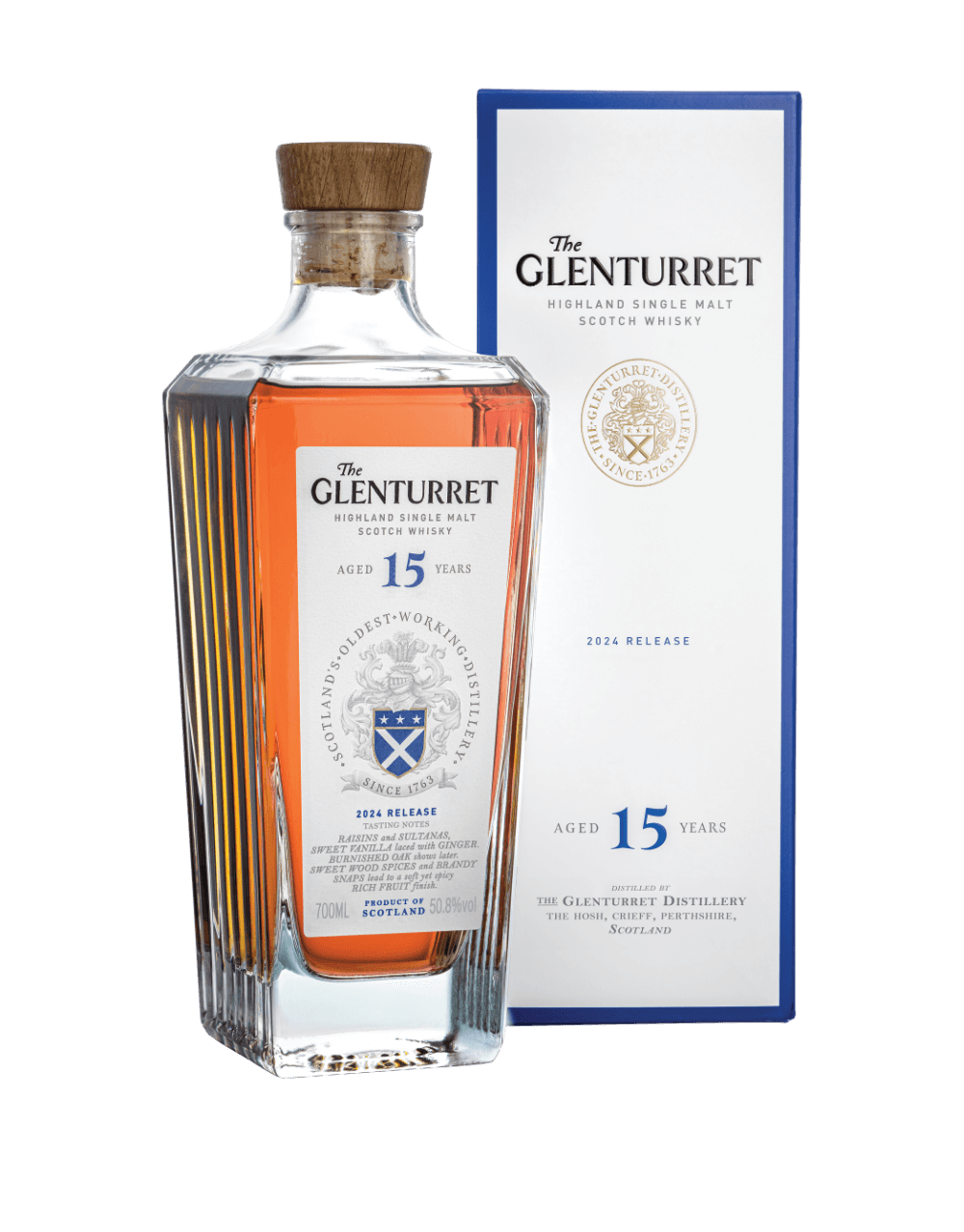 THE GLENTURRET 15 YEAR SINGLE MALT WHISKY