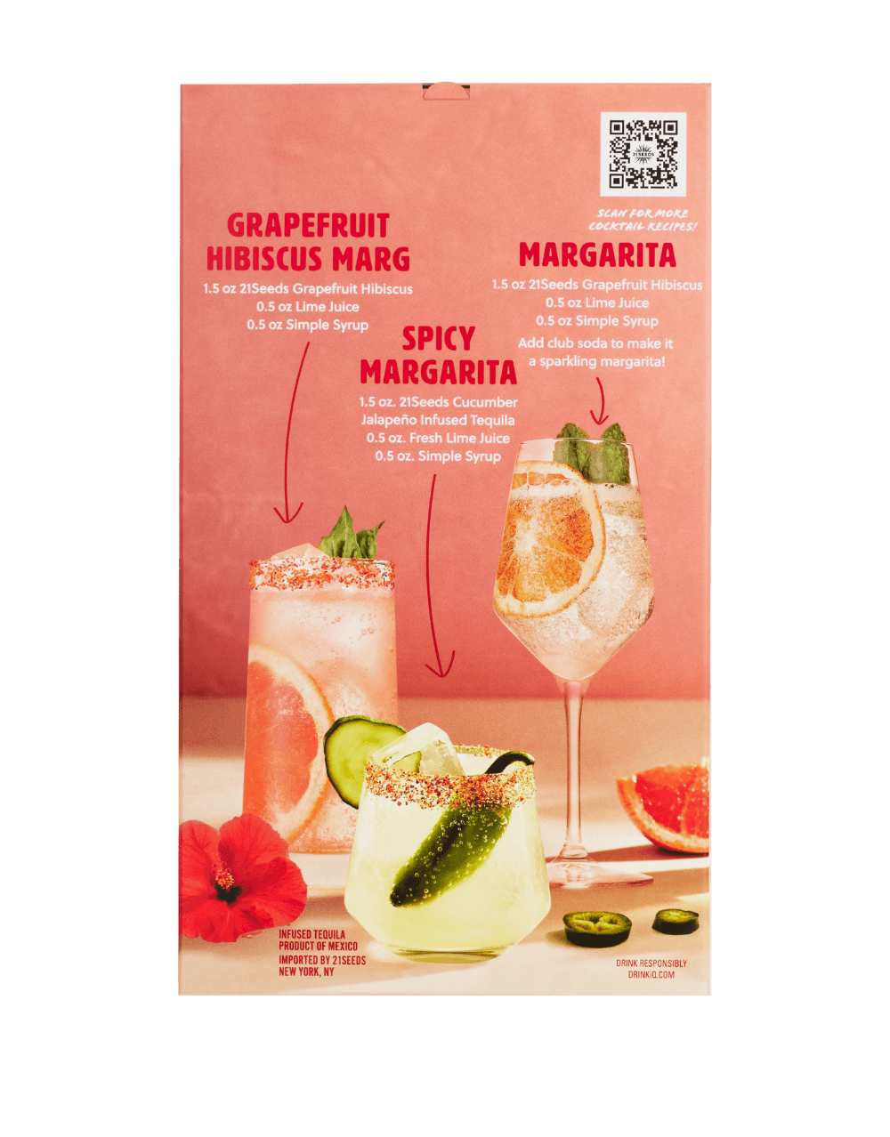 21SEEDS CUCUMBER JALAPEÑO, GRAPEFRUIT HIBISCUS & VALENCIA ORANGE INFUSED TEQUILA PACK