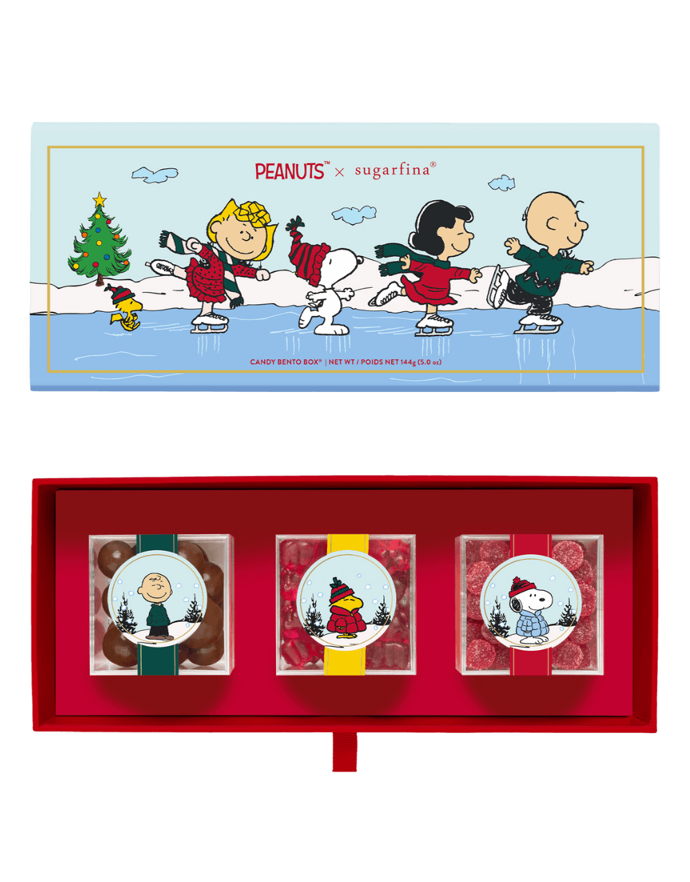 SUGARFINA PEANUTS POP UP 3 PIECE CANDY BENTO BOX