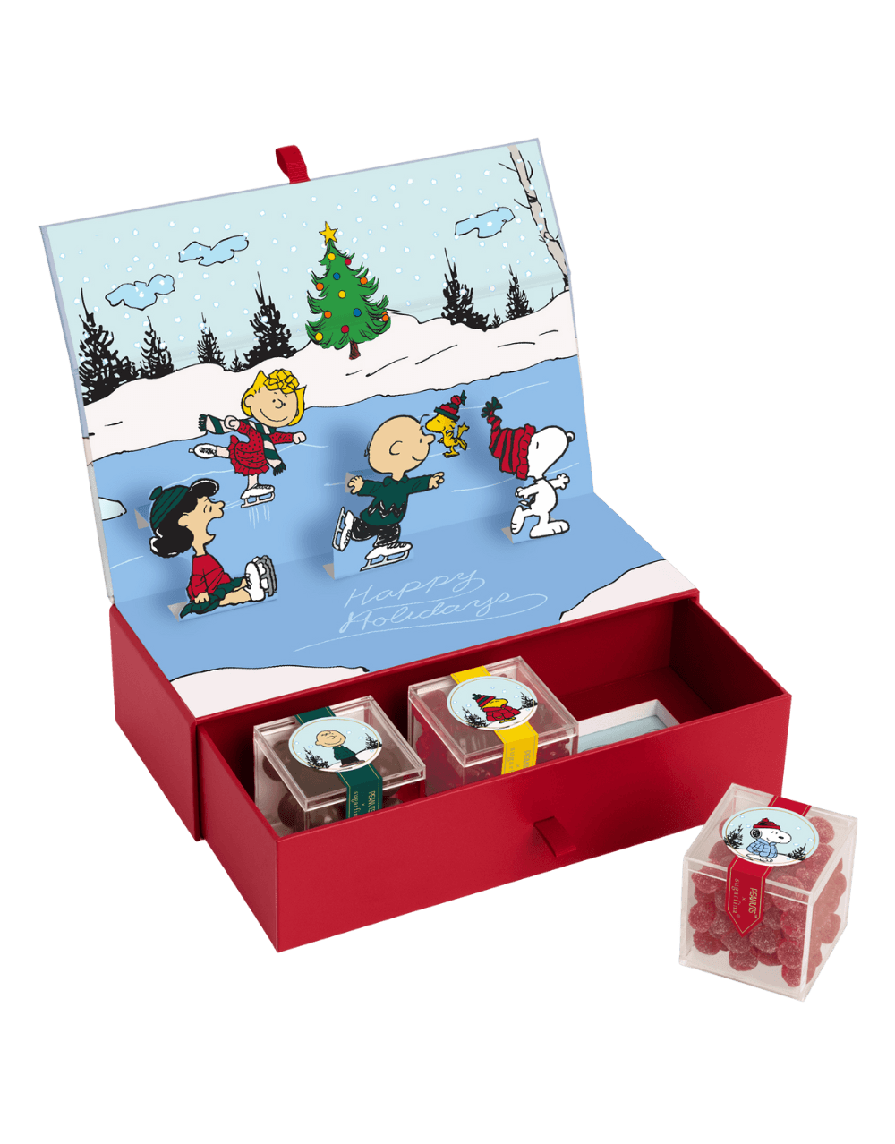 SUGARFINA PEANUTS POP UP 3 PIECE CANDY BENTO BOX