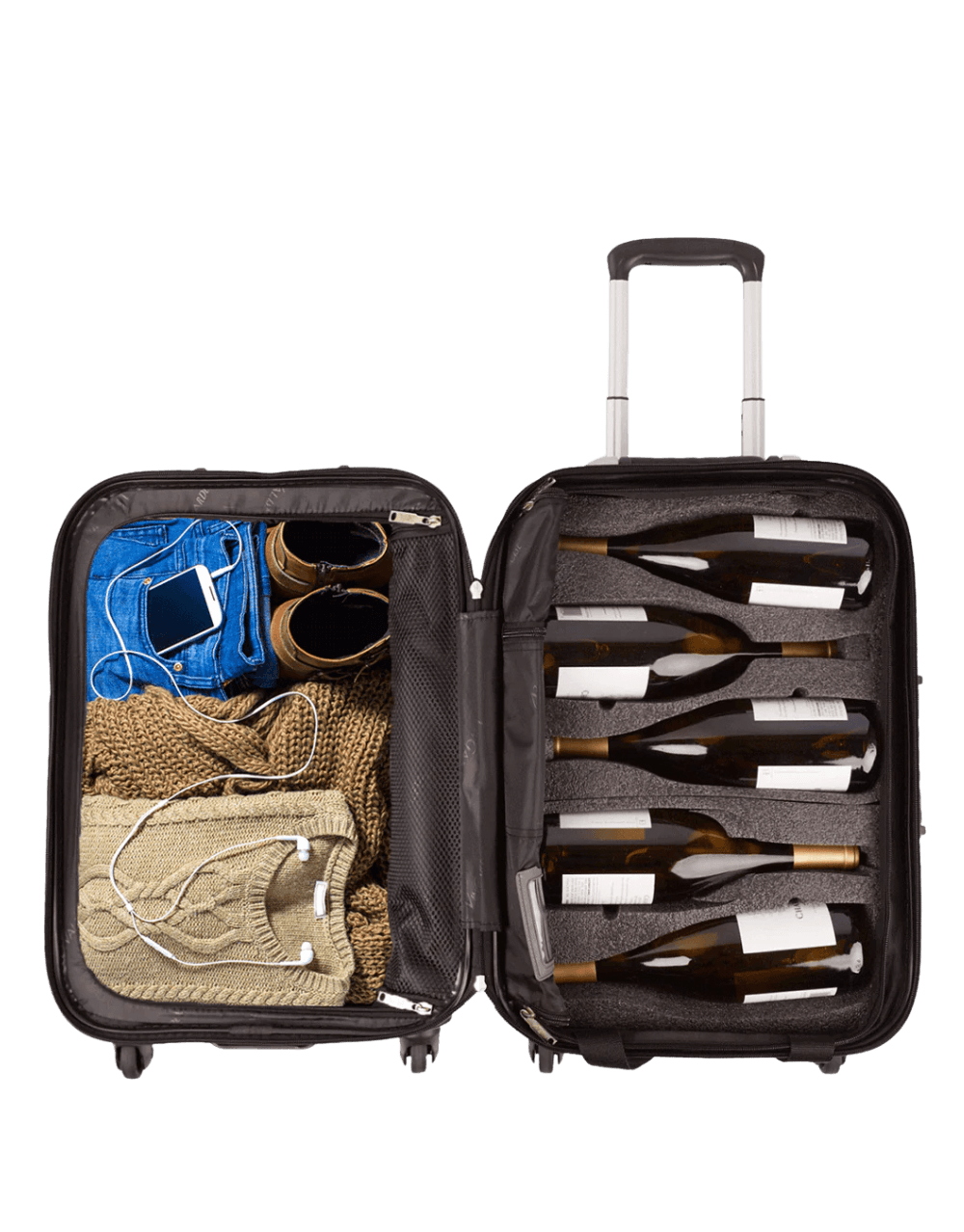 VINGARDEVALISE PICCOLO 5 BOTTLE WINE SUITCASE (BLACK)