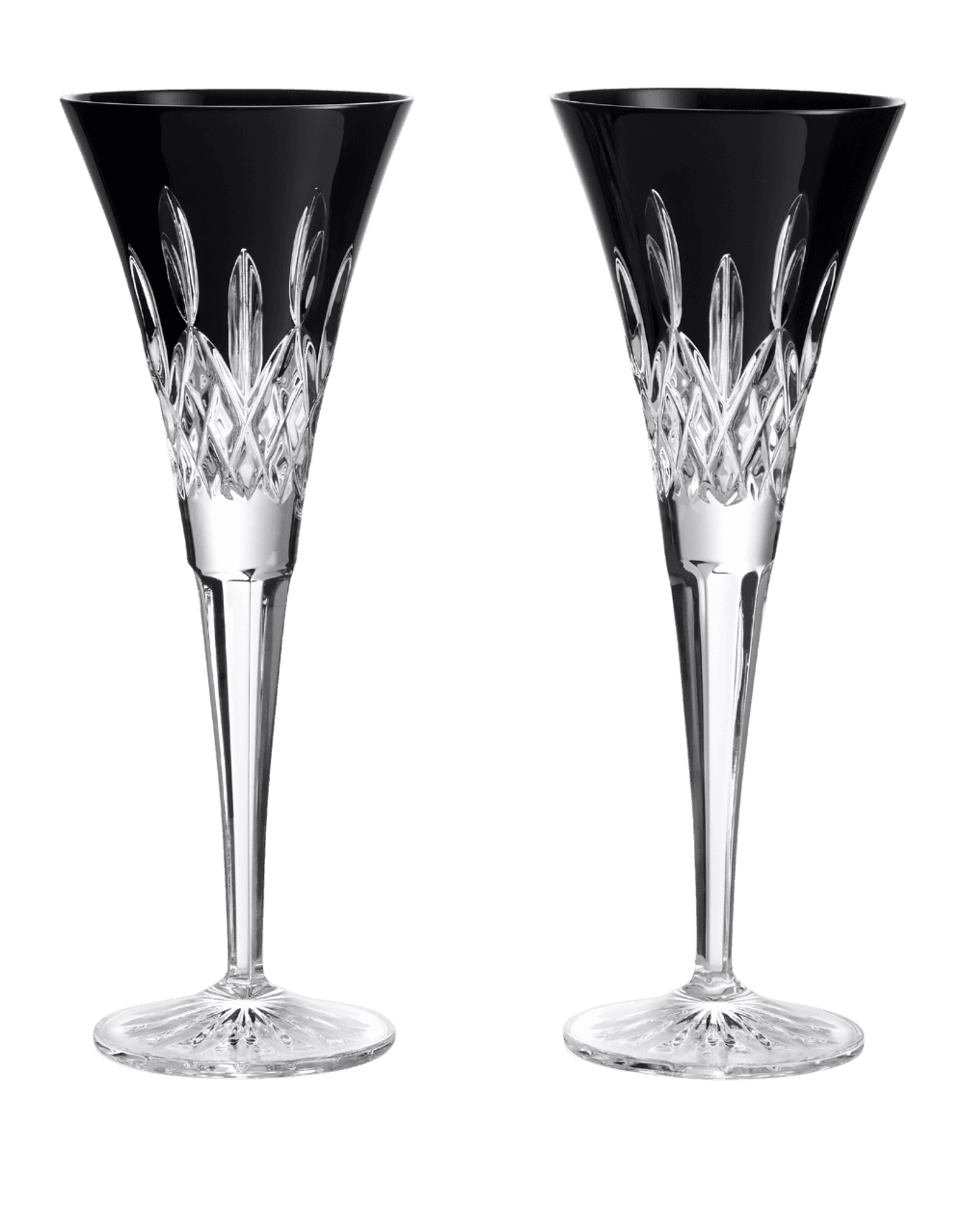 WATERFORD LISMORE BLACK TOASTING FLUTE