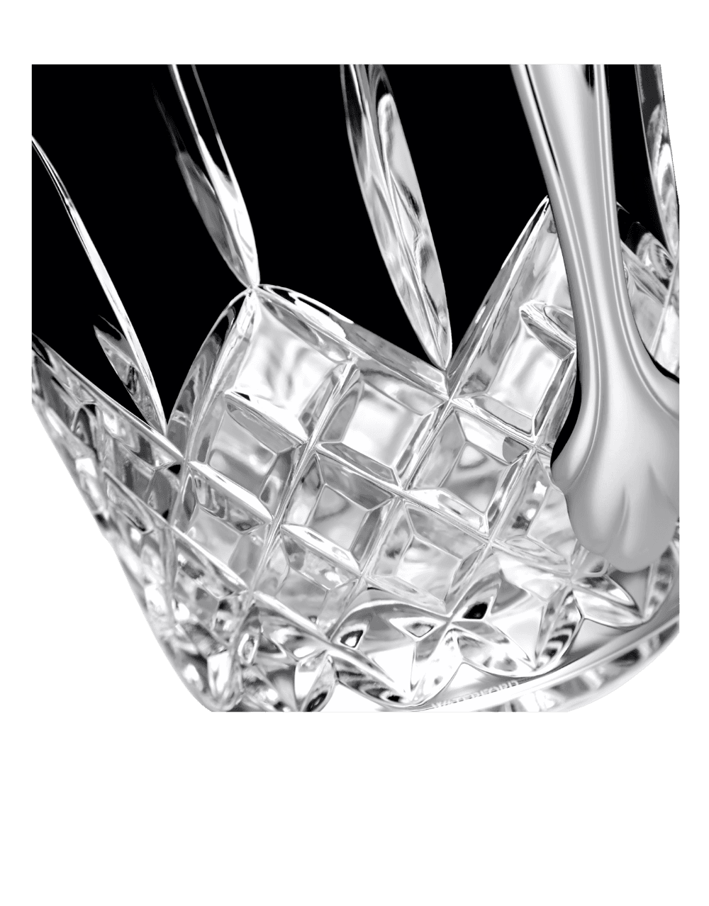 WATERFORD LISMORE BLACK ICE BUCKET & TONGS