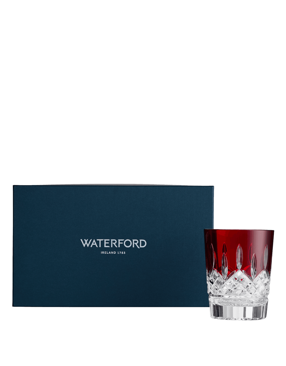 WATERFORD LISMORE RED DOUBLE OLD FASHIONED