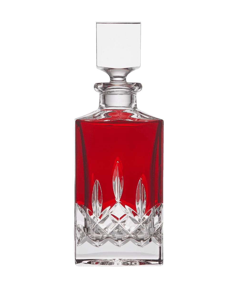 WATERFORD LISMORE RED DECANTER SQUARE