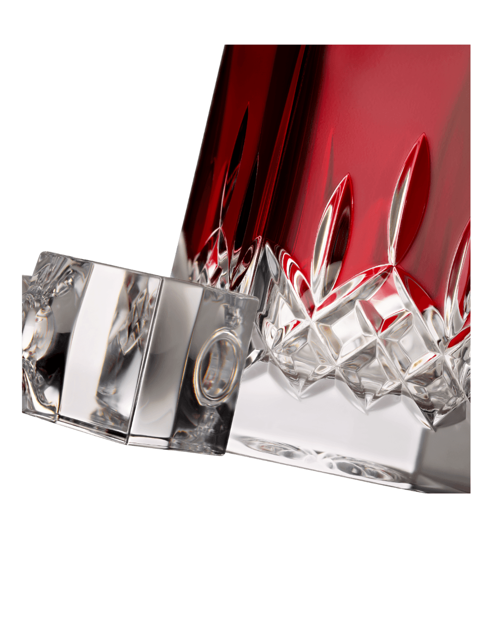 WATERFORD LISMORE RED DECANTER SQUARE