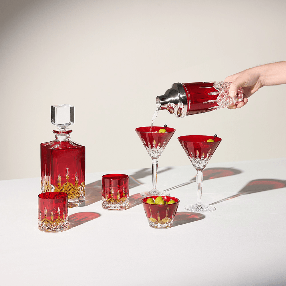 WATERFORD LISMORE RED COCKTAIL SHAKER