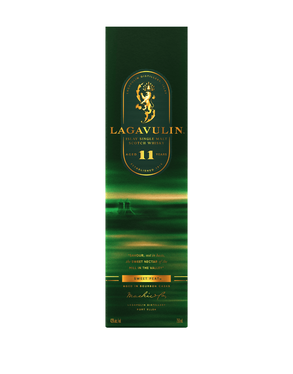 LAGAVULIN 11 YEAR OLD SWEET PEAT ISLAY SINGLE MALT SCOTCH WHISKY