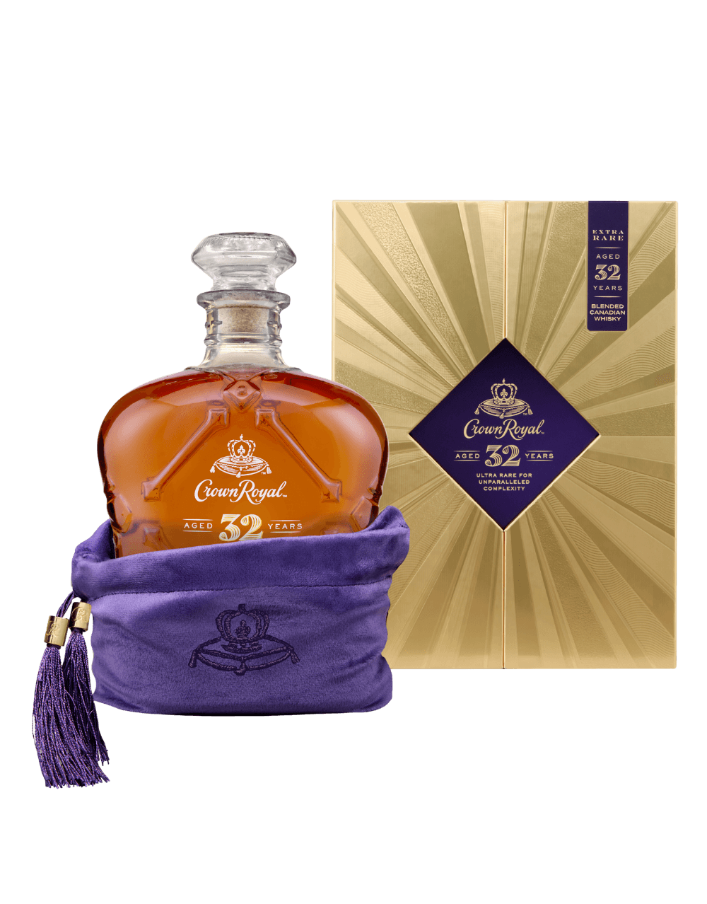 CROWN ROYAL AGED 32 YEARS EXTRA RARE BLENDED CANADIAN WHISKY