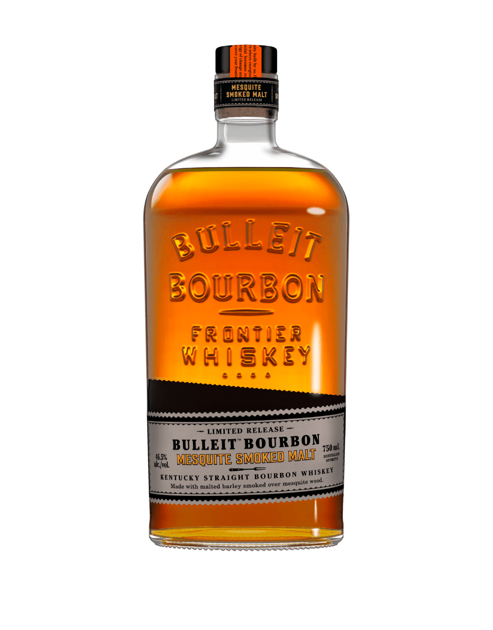 BULLEIT BOURBON MESQUITE SMOKED MALT KENTUCKY STRAIGHT BOURBON WHISKEY