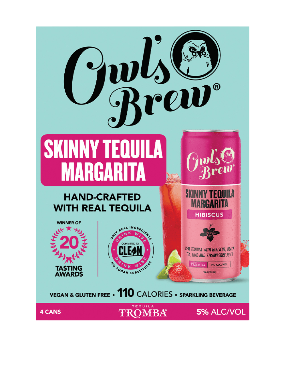 OWL'S BREW SKINNY HIBISCUS MARGARITA COCKTAIL
