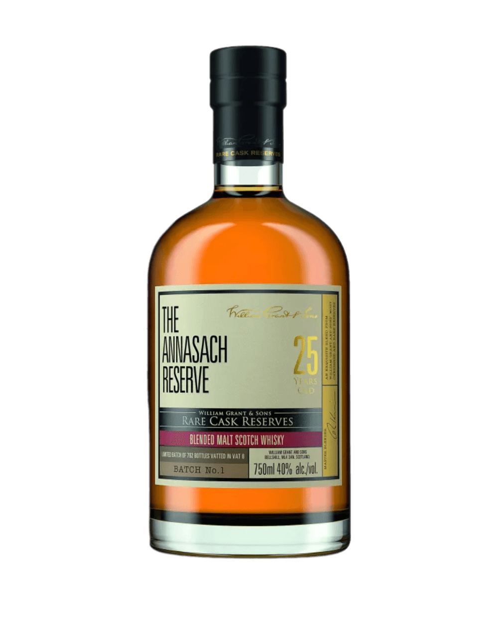 THE ANNASACH RESERVE 25 YEAR RARE CASK RESERVES BLENDED MALT SCOTCH WHISKY
