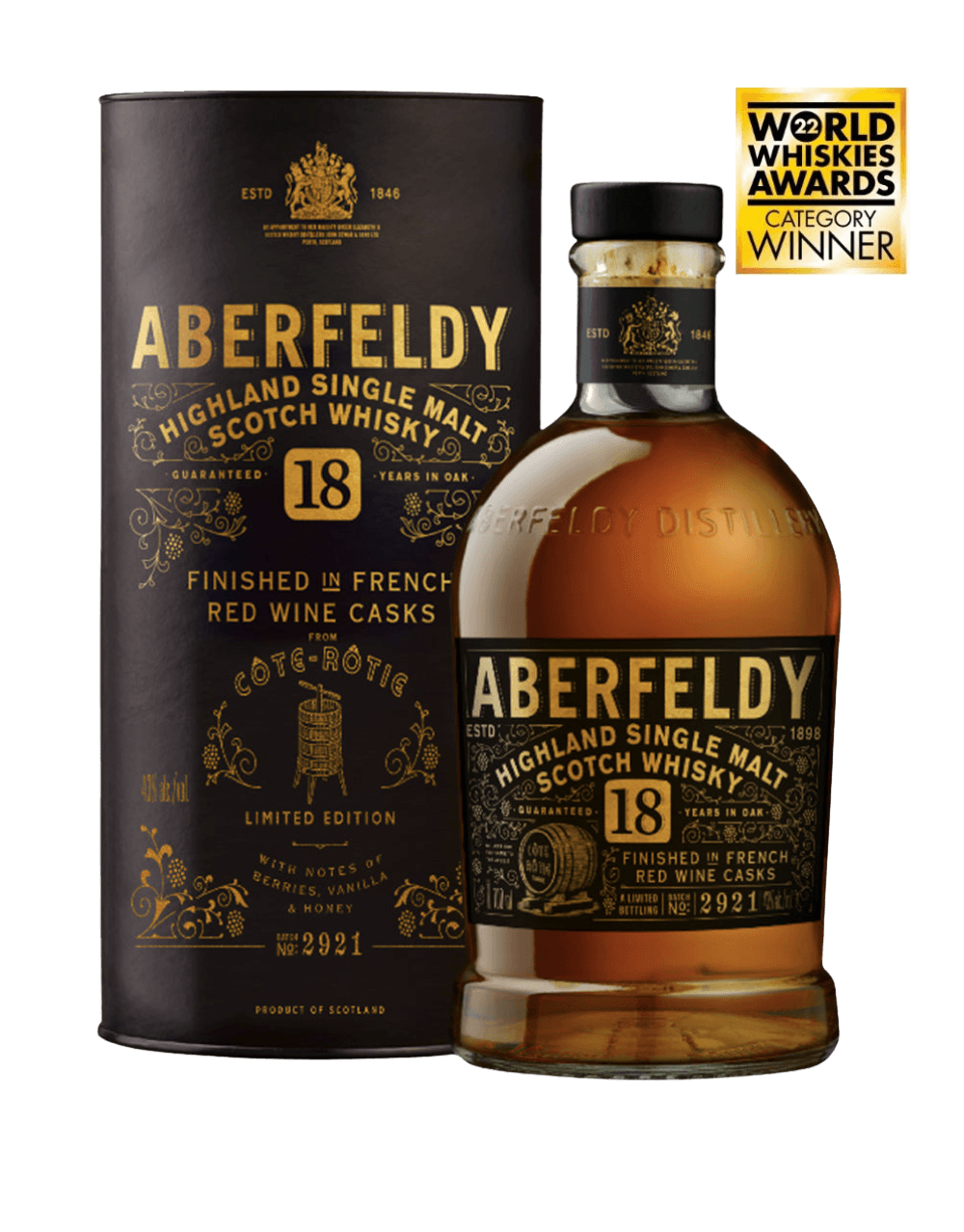 ABERFELDY 18 YEAR OLD LIMITED EDITION CÔTE RÔTIE FRENCH WINE CASK FINISH