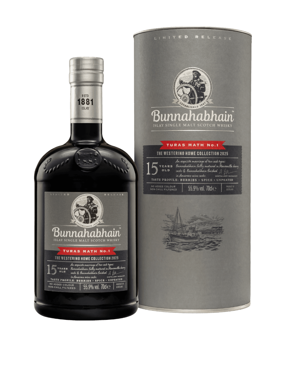 BUNNAHABHAIN TURAS MATH NO.1 15 YEAR OLD SINGLE MALT SCOTCH WHISKY