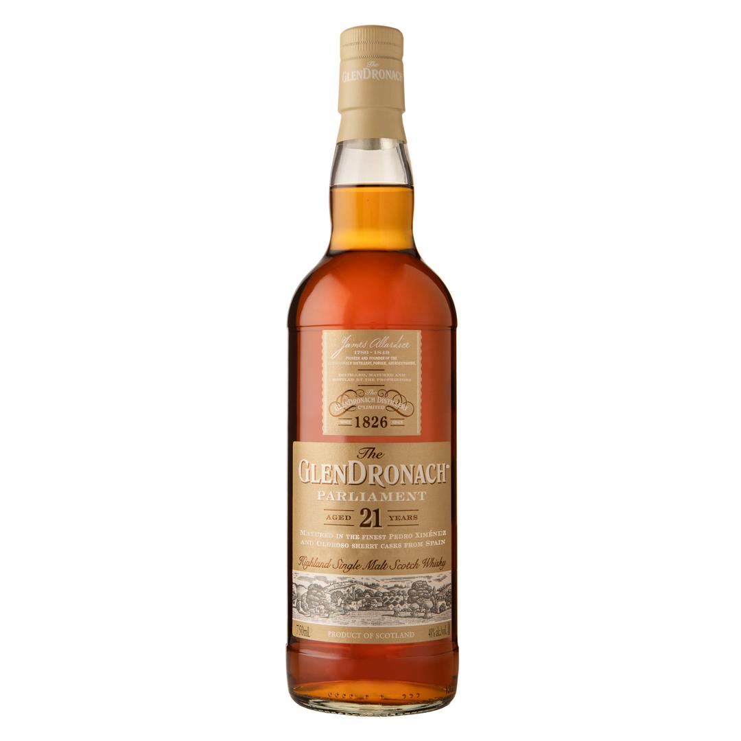 THE GLENDRONACH SINGLE MALT SCOTCH WHISKY PARLIAMENT AGED 21 YEARS
