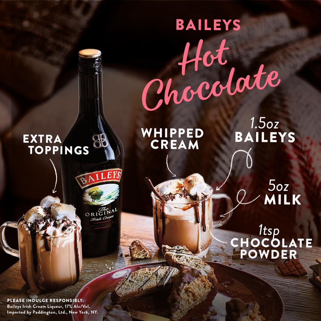 BAILEYS ORIGINAL IRISH CREAM LIQUEUR WITH TWO CERAMIC BOWLS