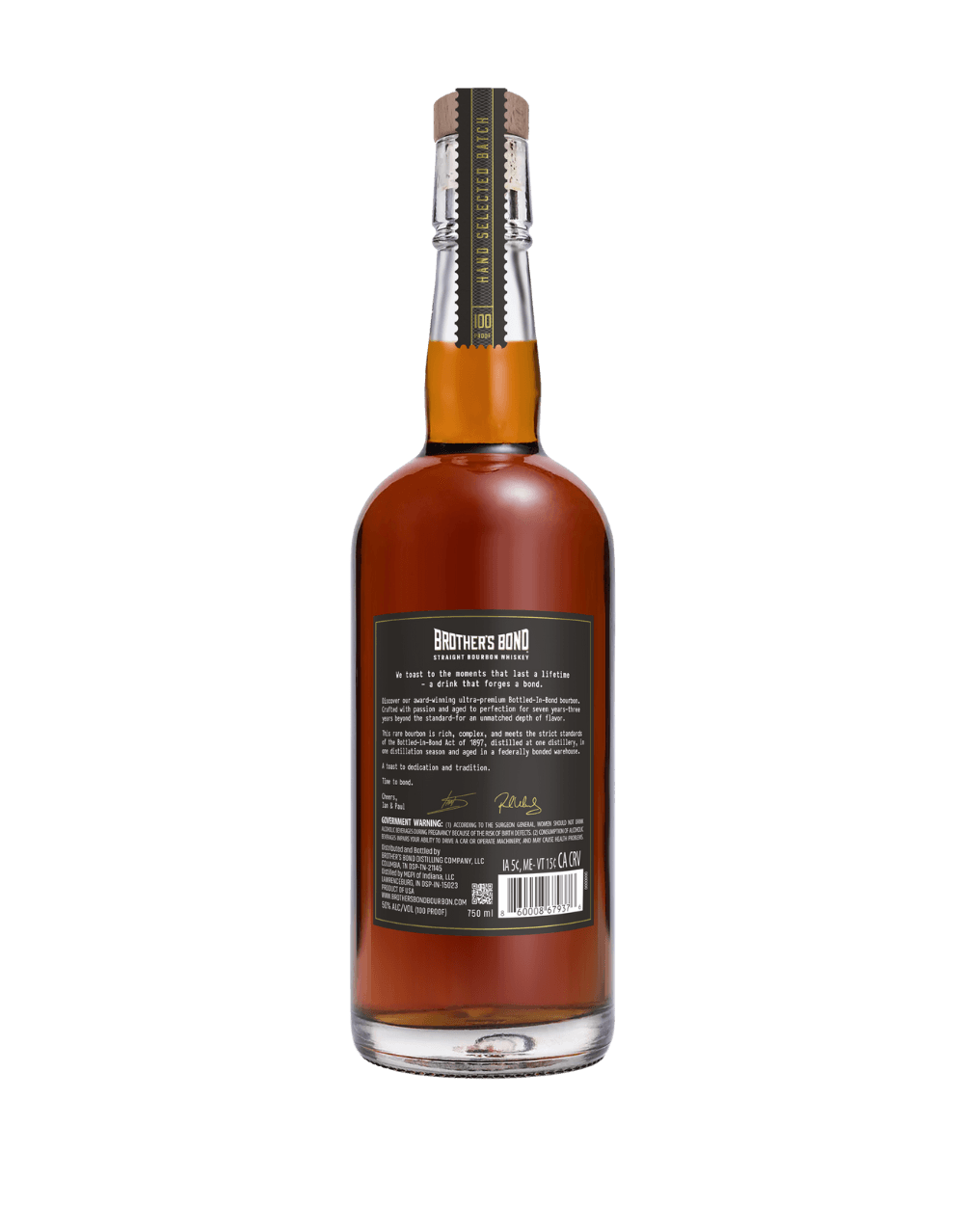 BROTHER'S BOND BOTTLED-IN-BOND STRAIGHT BOURBON WHISKEY