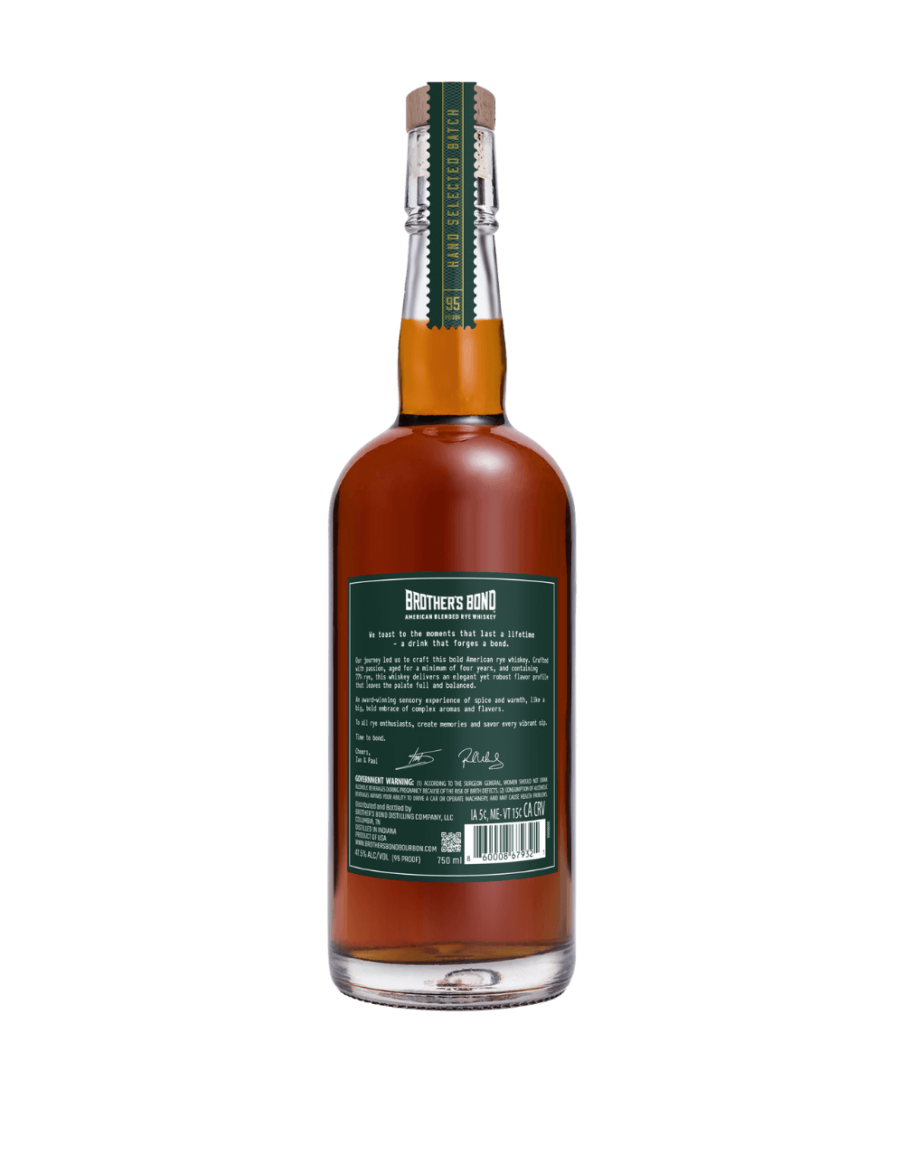 BROTHER'S BOND AMERICAN BLENDED RYE WHISKEY