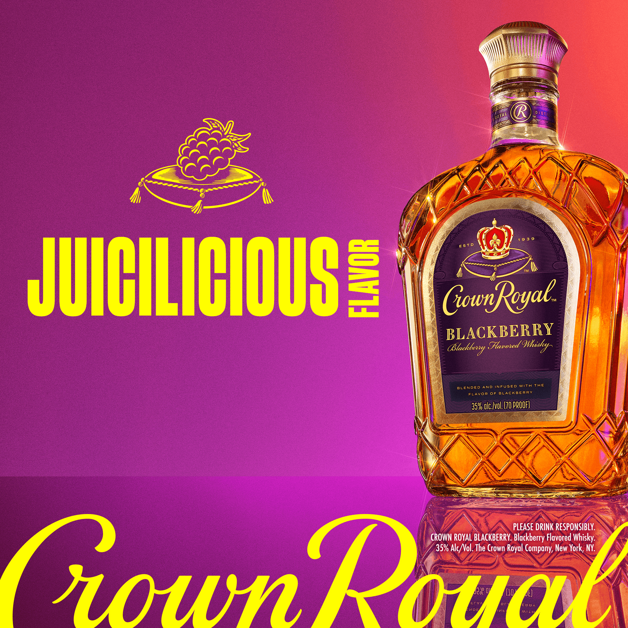 Crown  クラウンローヤル ウィスキーBlack Berry味 Crown Royal Blackberry Flavored Whisky | ReserveBar