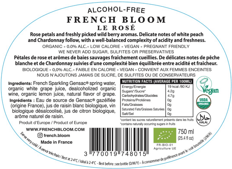 FRENCH BLOOM LE ROSÉ 0.0% ALCOHOL SPARKLING WINE