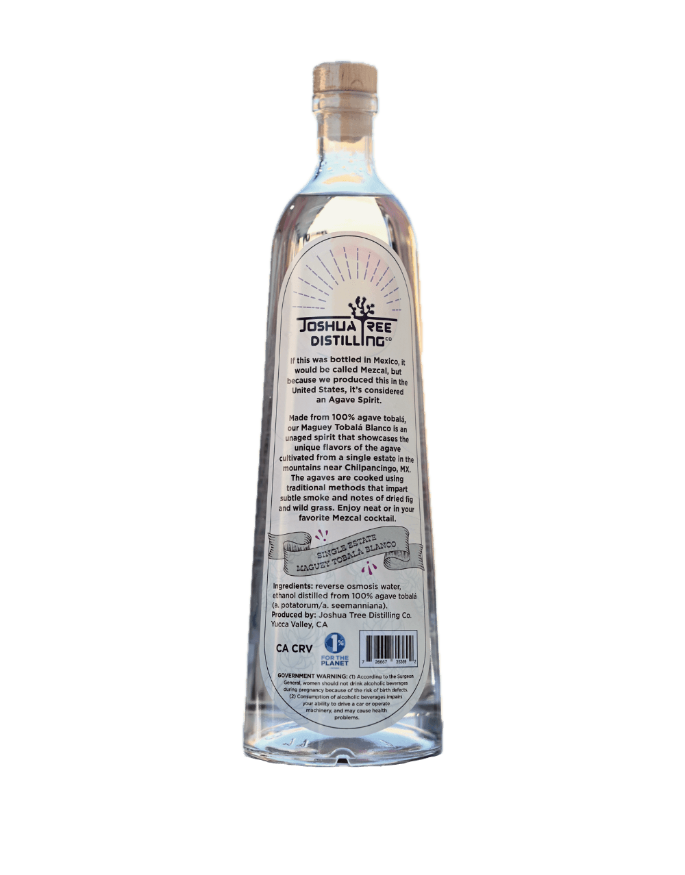 JOSHUA TREE DISTILLING COMPANY MAGUEY TOBALÁ BLANCO MEZCAL