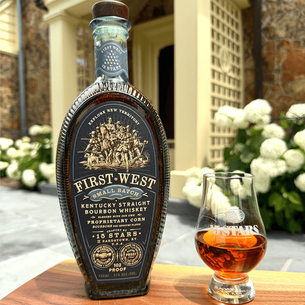 15 STARS FIRST WEST SMALL BATCH KENTUCKY STRAIGHT BOURBON WHISKEY