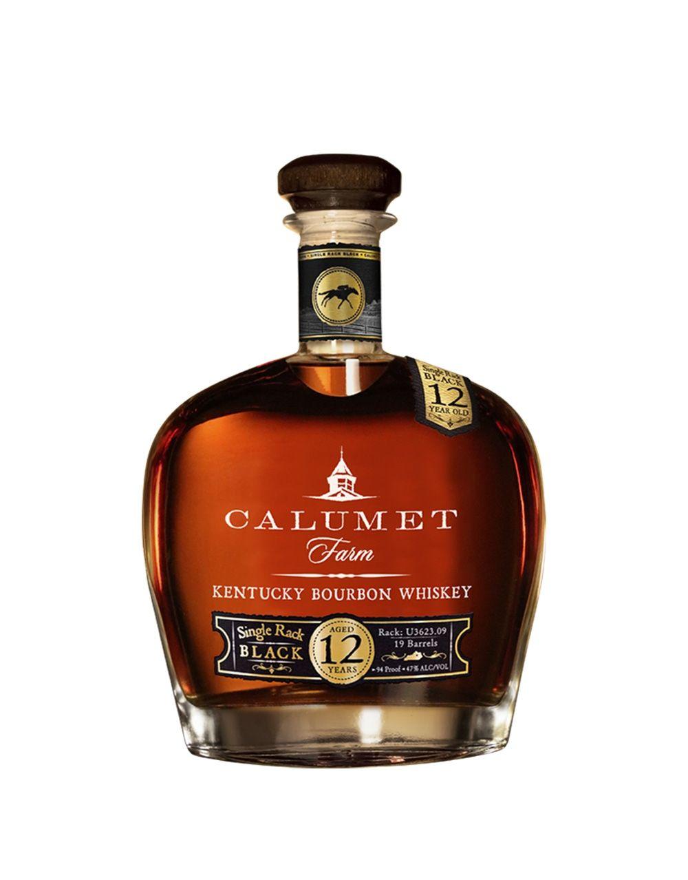 CALUMET FARM 12 YEAR OLD SINGLE RACK BLACK KENTUCKY BOURBON WHISKEY