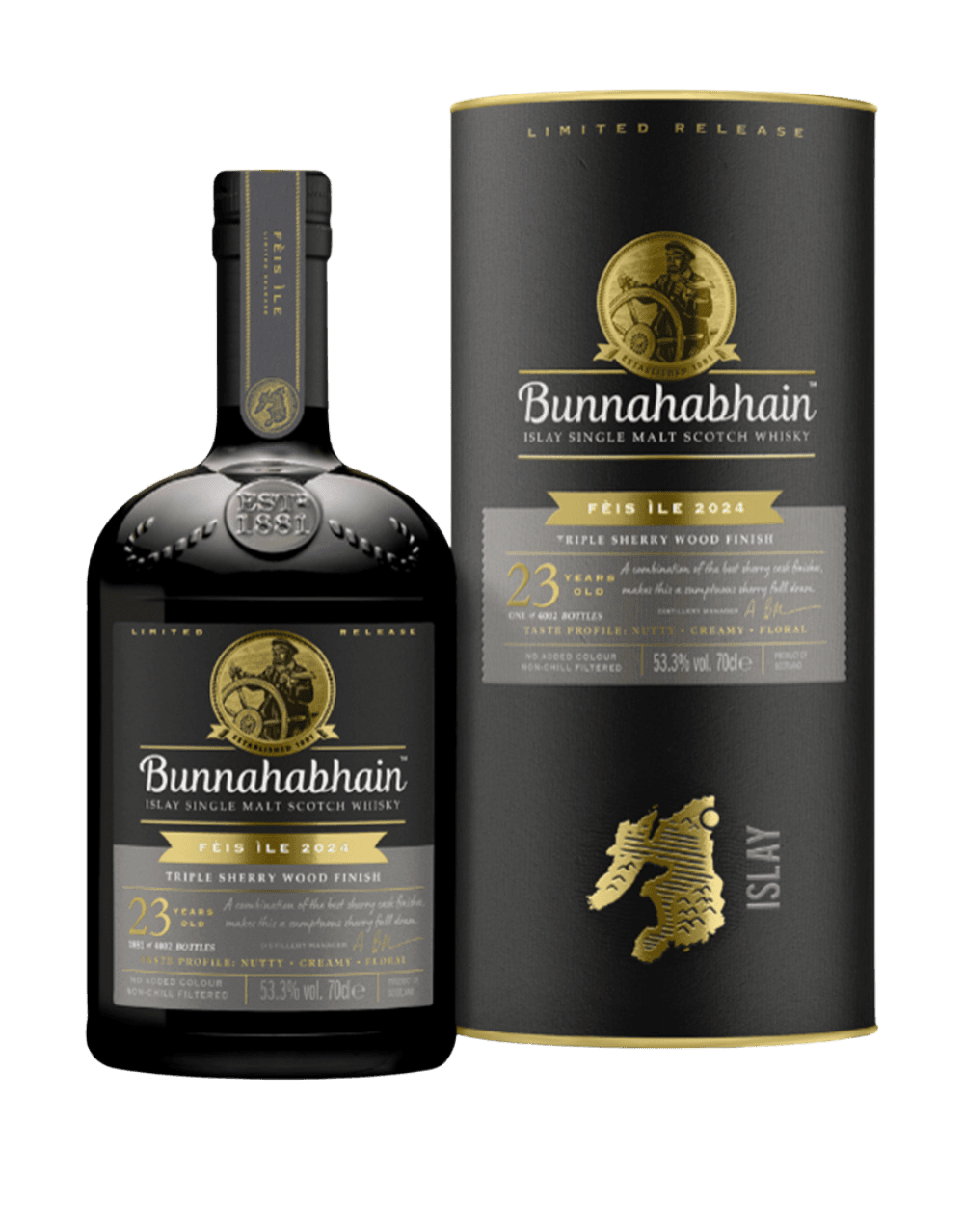 BUNNAHABHAIN FEIS ILE TRIPLE SHERRY 23 YEAR OLD SCOTCH WHISKY