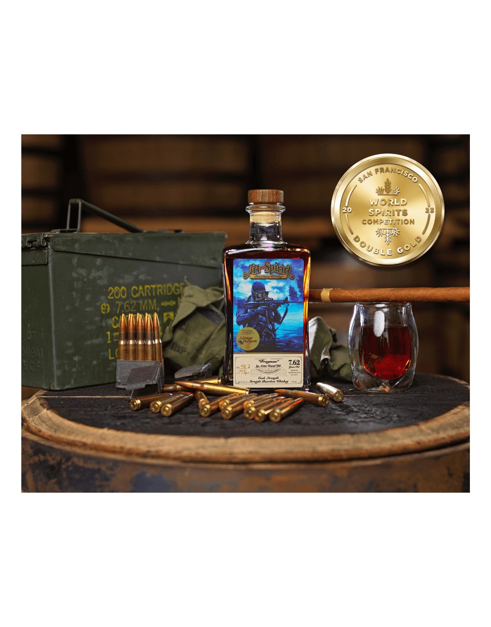 ART OF THE SPIRITS CASK STRENGTH "FROGMAN" STRAIGHT BOURBON WHISKEY