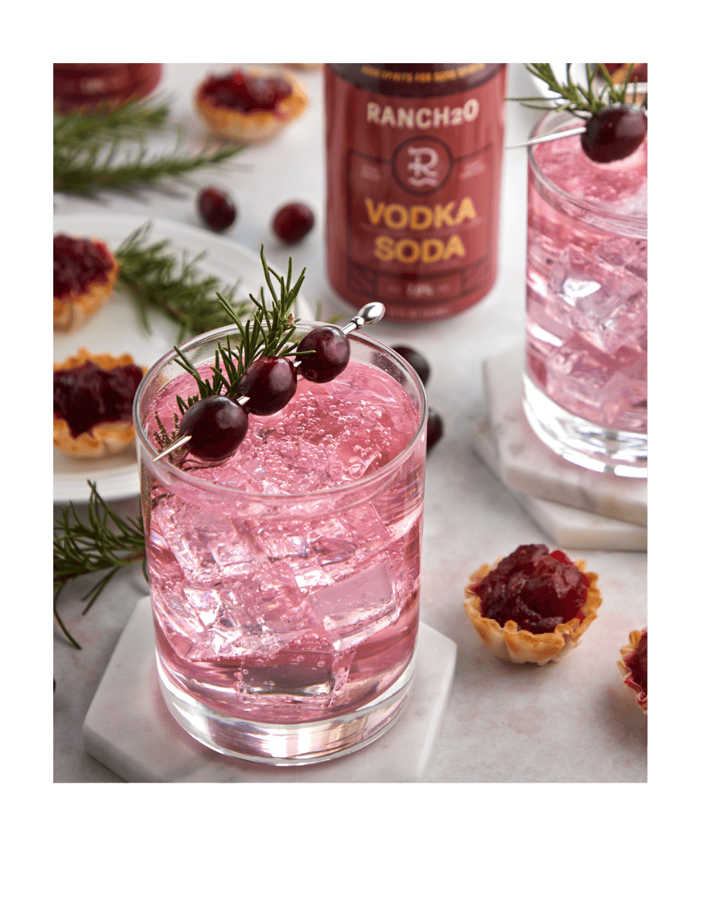 RANCH2O VODKA SODA WITH CRANBERRY