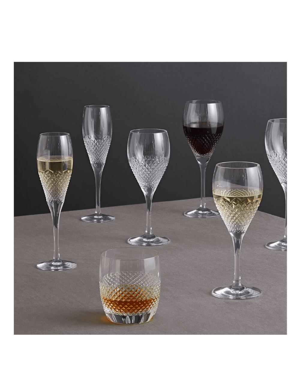 VERA WANG DIAMOND MOSAIC FLUTE (SET OF 2)