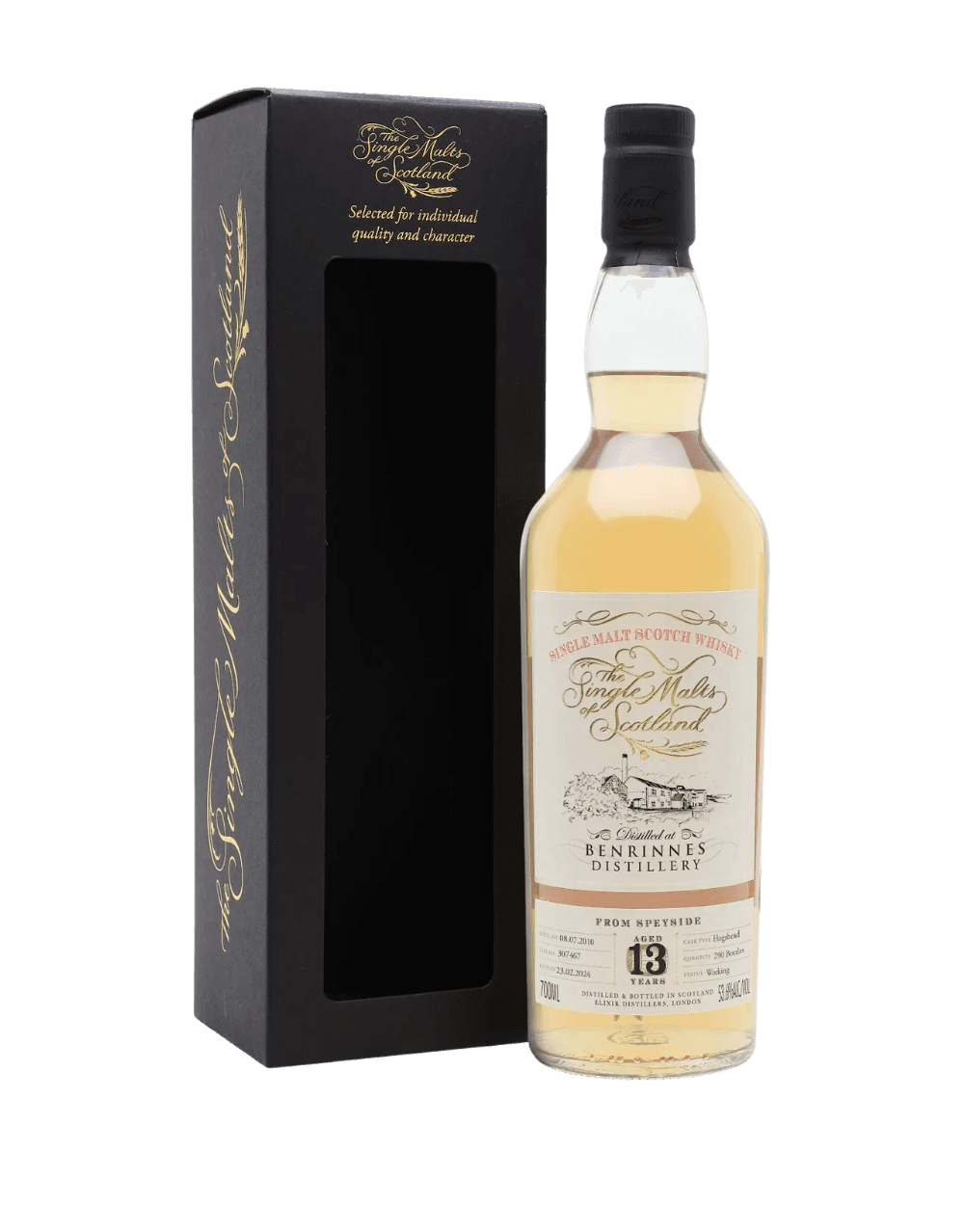 SINGLE MALTS OF SCOTLAND 2010 13 YEAR OLD BENRINNES CASK 307467