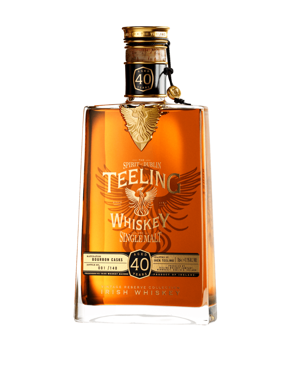 Teeling 40 Year Old Single Malt Irish Whiskey Bourbon Cask Finish