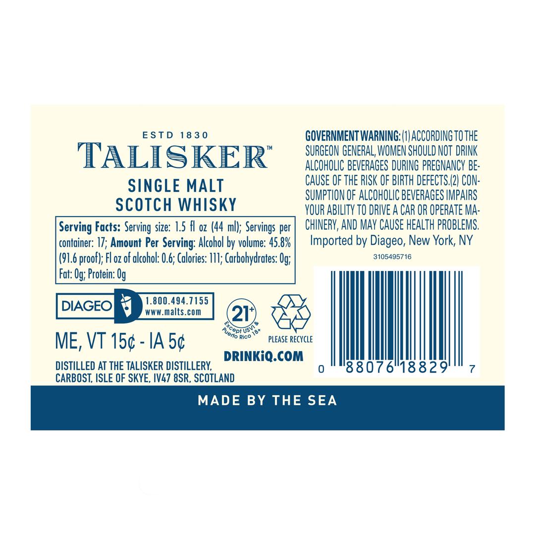 TALISKER DISTILLER'S EDITION SINGLE MALT SCOTCH WHISKY