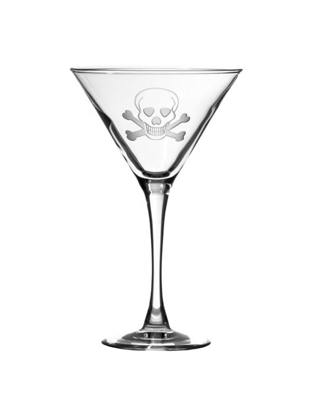 ROLF SKULL AND CROSS BONES MARTINI GLASS (SET OF 4)