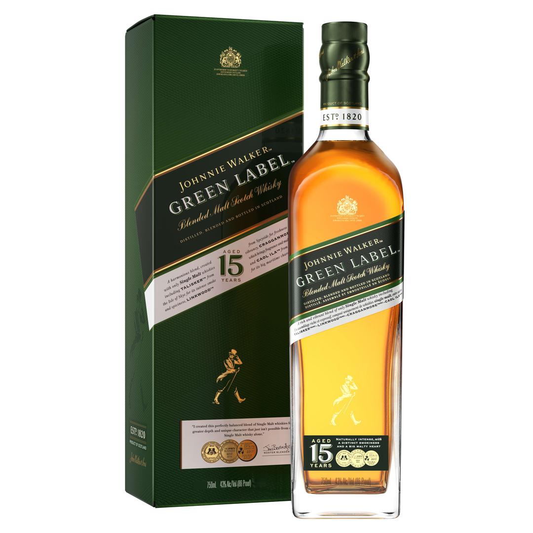 JOHNNIE WALKER GREEN LABEL BLENDED SCOTCH WHISKY
