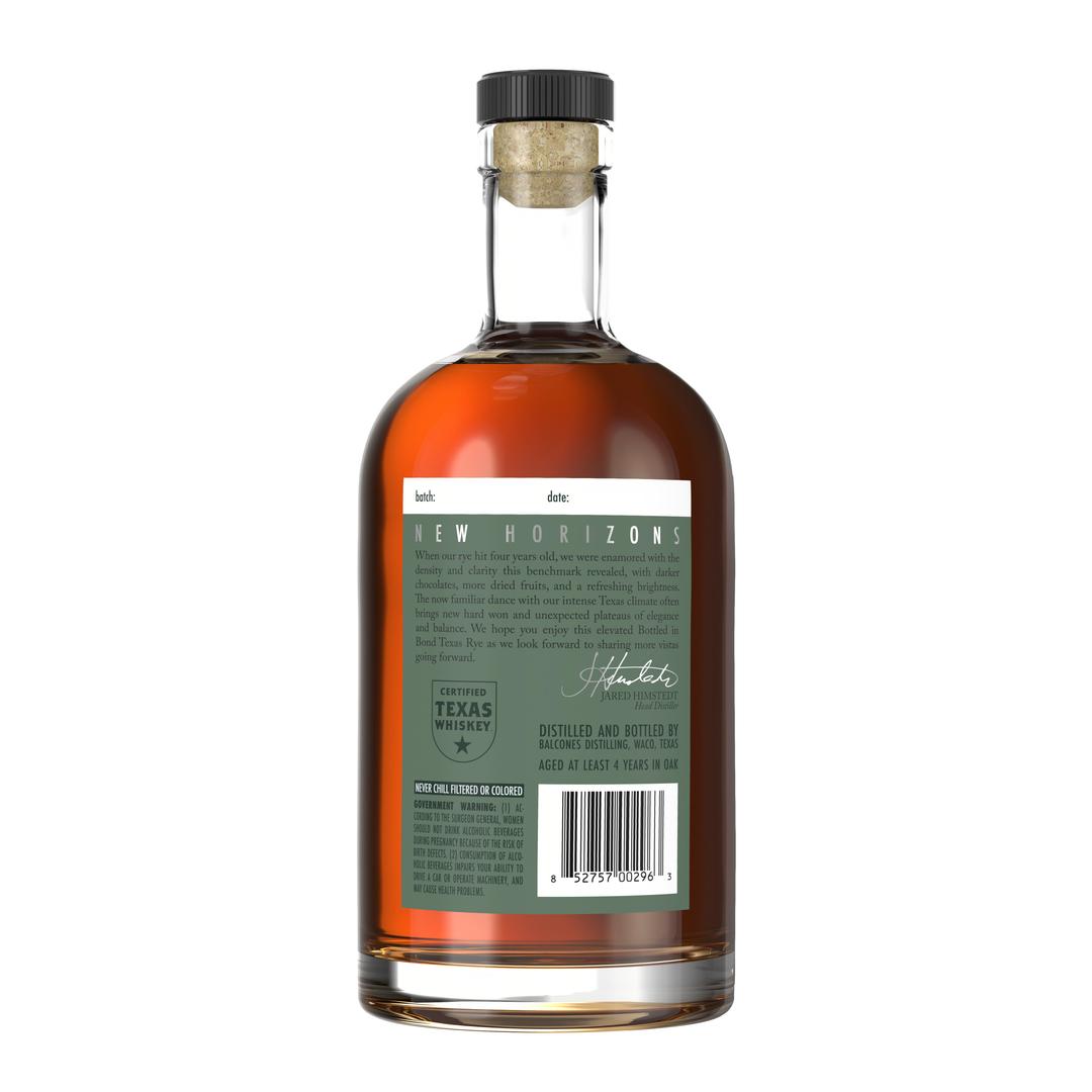 BALCONES TEXAS RYE BOTTLED IN BOND STRAIGHT RYE WHISKY