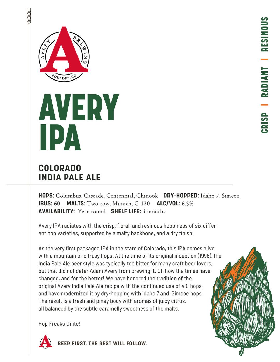 Avery Brewing India Pale Ale Avery Ipa
