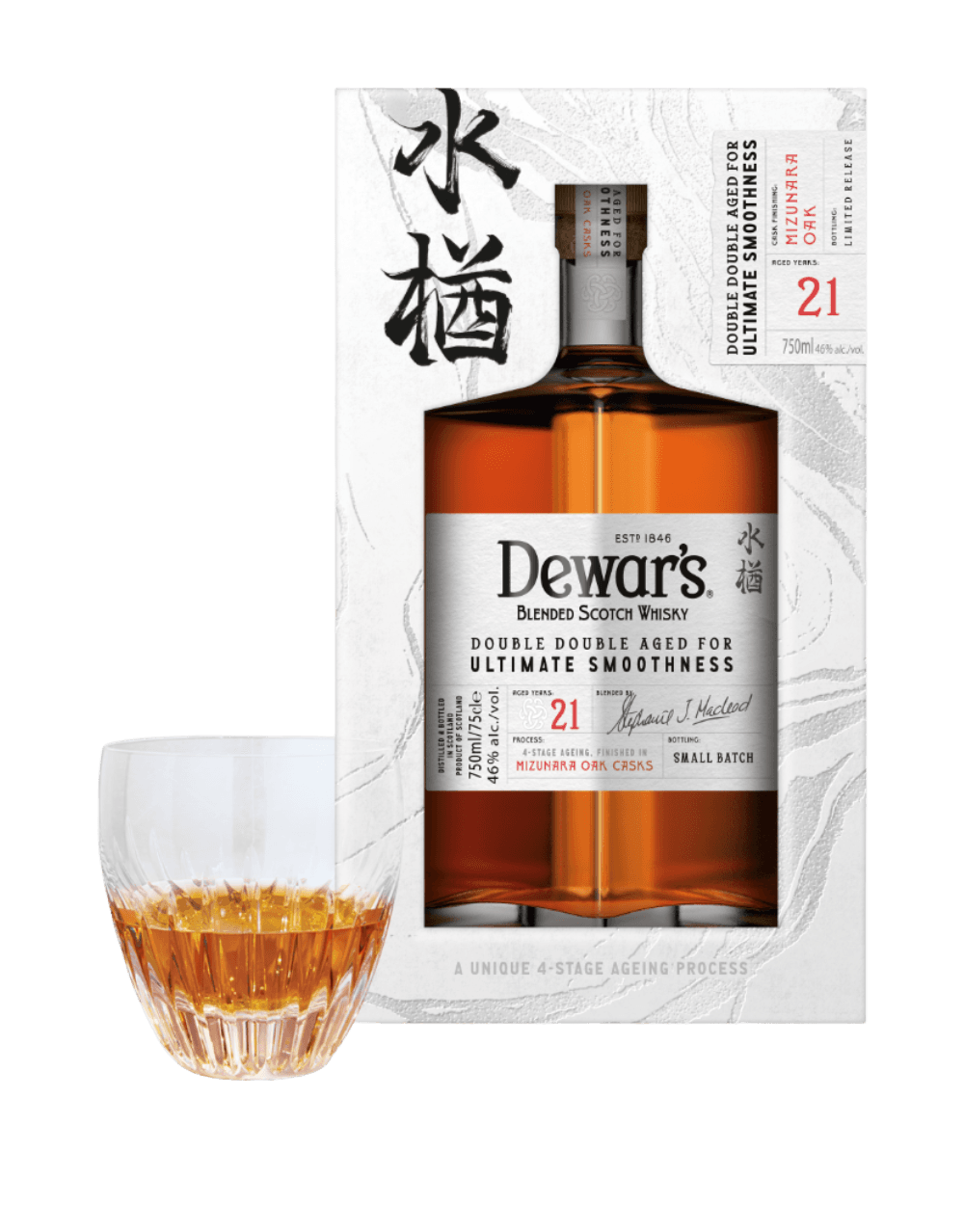 DEWAR'S DOUBLE DOUBLE 21 YEAR OLD MIZUNARA SCOTCH WHISKY