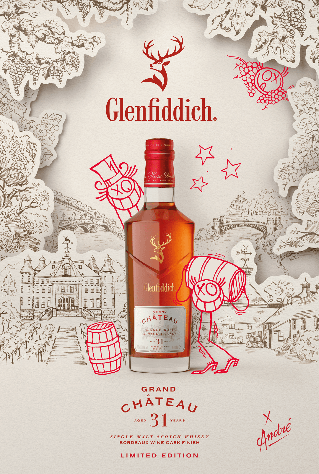 GLENFIDDICH GRAND CHATEAU AGED 31 YEARS SINGLE MALT SCOTCH WHISKY