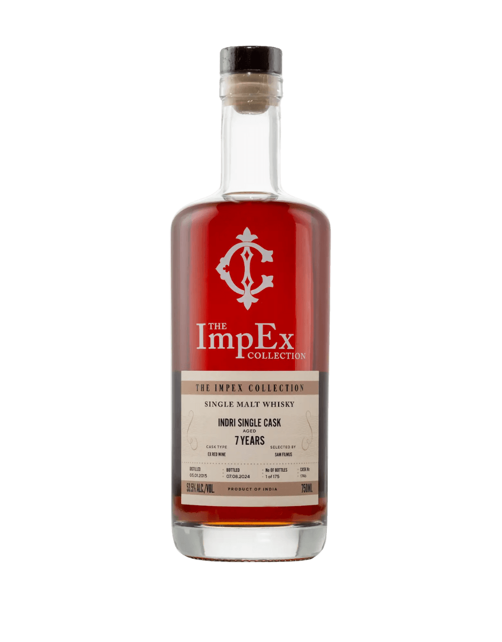 THE IMPEX COLLECTION 2015 7 YEAR OLD INDRI EX-RED WINE SINGLE CASK 1746